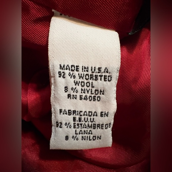 Lauren Ralph Lauren  Wool Plaid Blazer Women's Red/black Zip Pockets - Picture 11 of 12